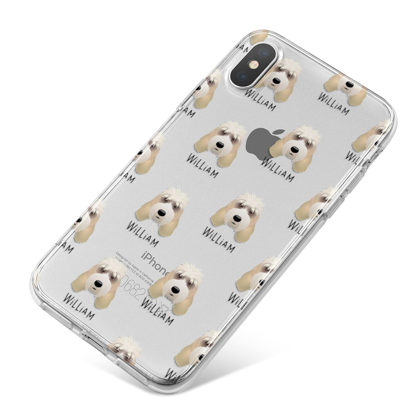 Grand Basset Griffon Vendeen Icon with Name iPhone X Bumper Case on Silver iPhone