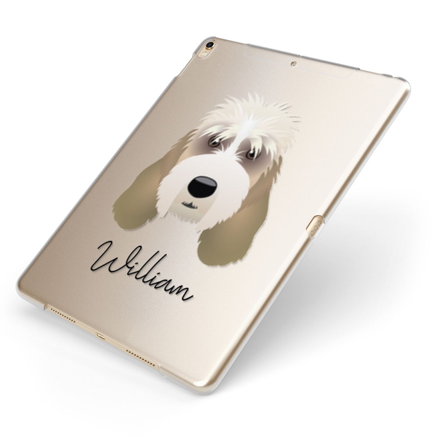Grand Basset Griffon Vendeen Personalised Apple iPad Case on Gold iPad Side View
