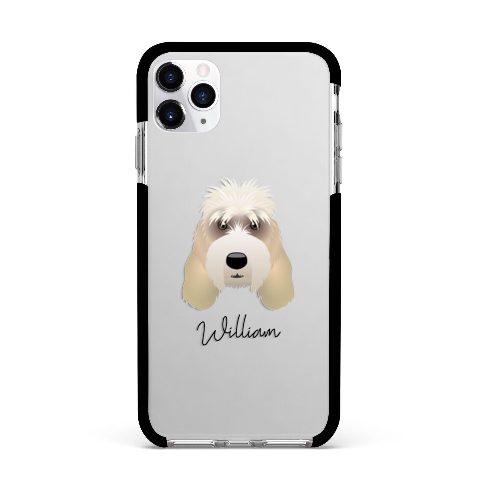 Grand Basset Griffon Vendeen Personalised Apple iPhone 11 Pro Max in Silver with Black Impact Case