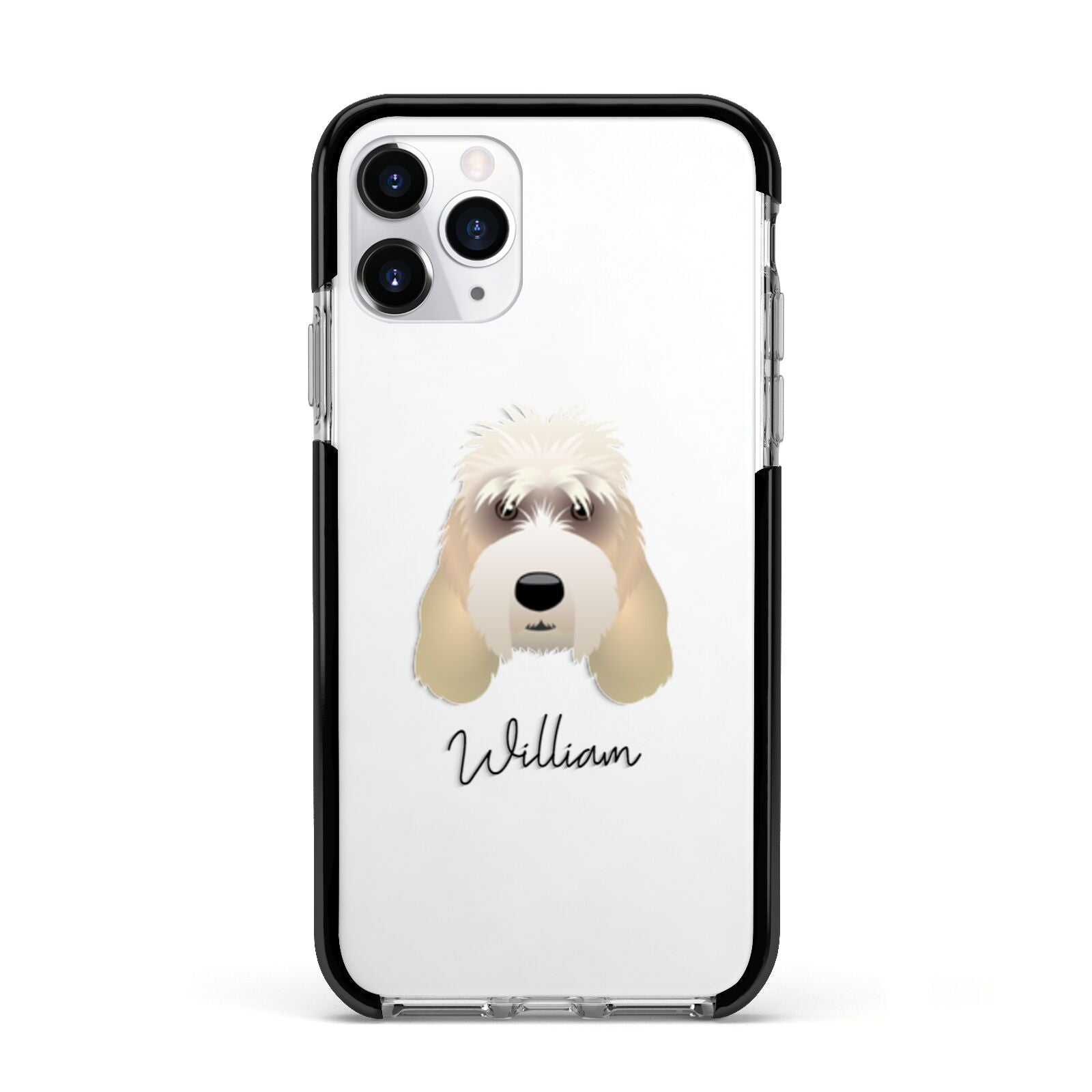 Grand Basset Griffon Vendeen Personalised Apple iPhone 11 Pro in Silver with Black Impact Case