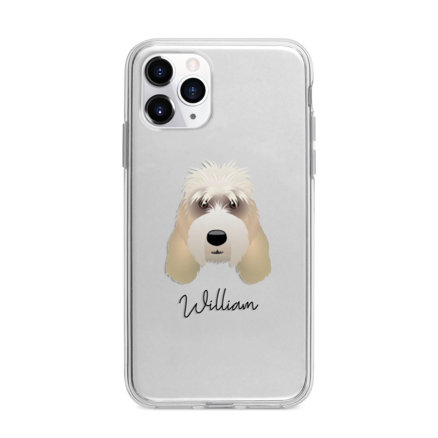Grand Basset Griffon Vendeen Personalised Apple iPhone 11 Pro in Silver with Bumper Case