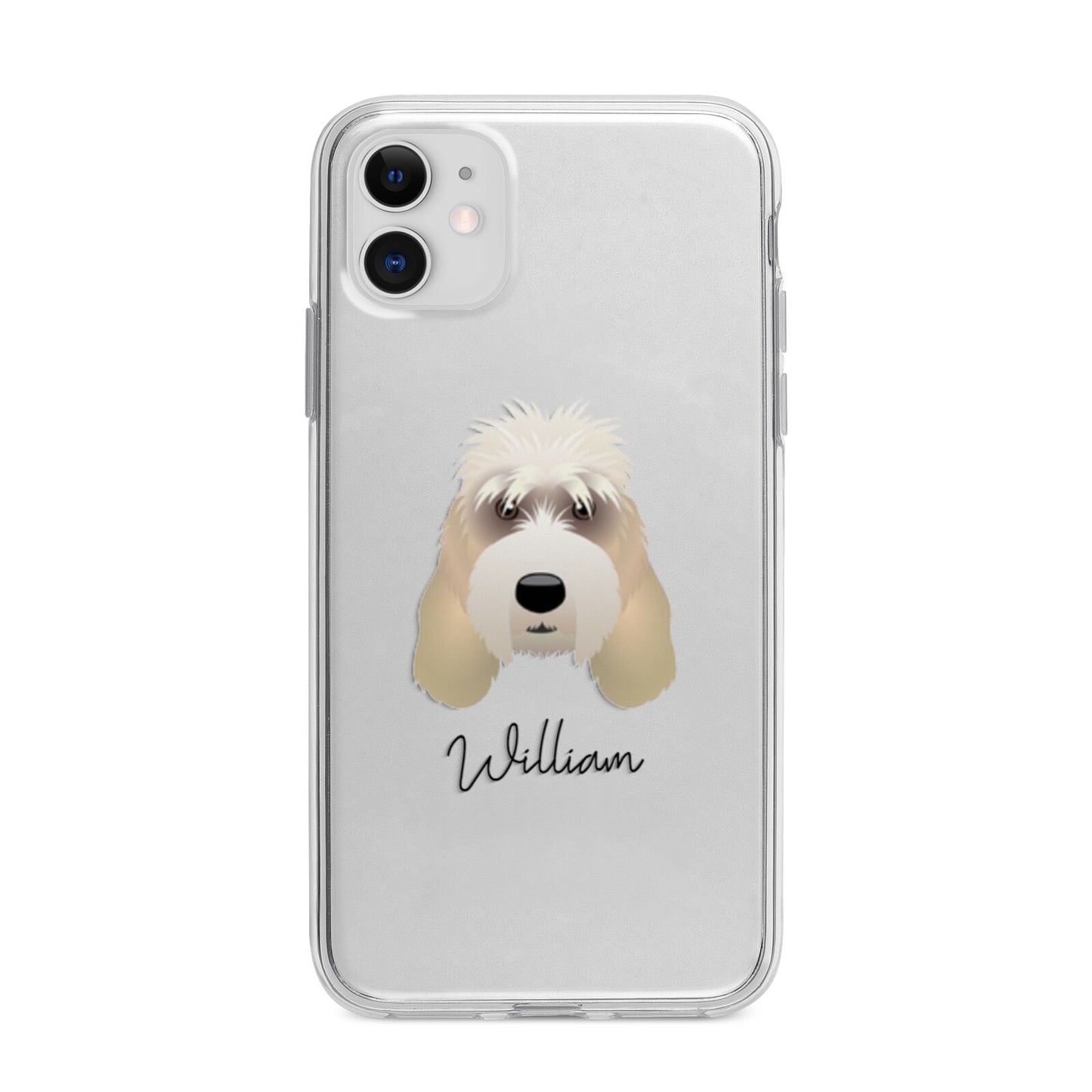 Grand Basset Griffon Vendeen Personalised Apple iPhone 11 in White with Bumper Case