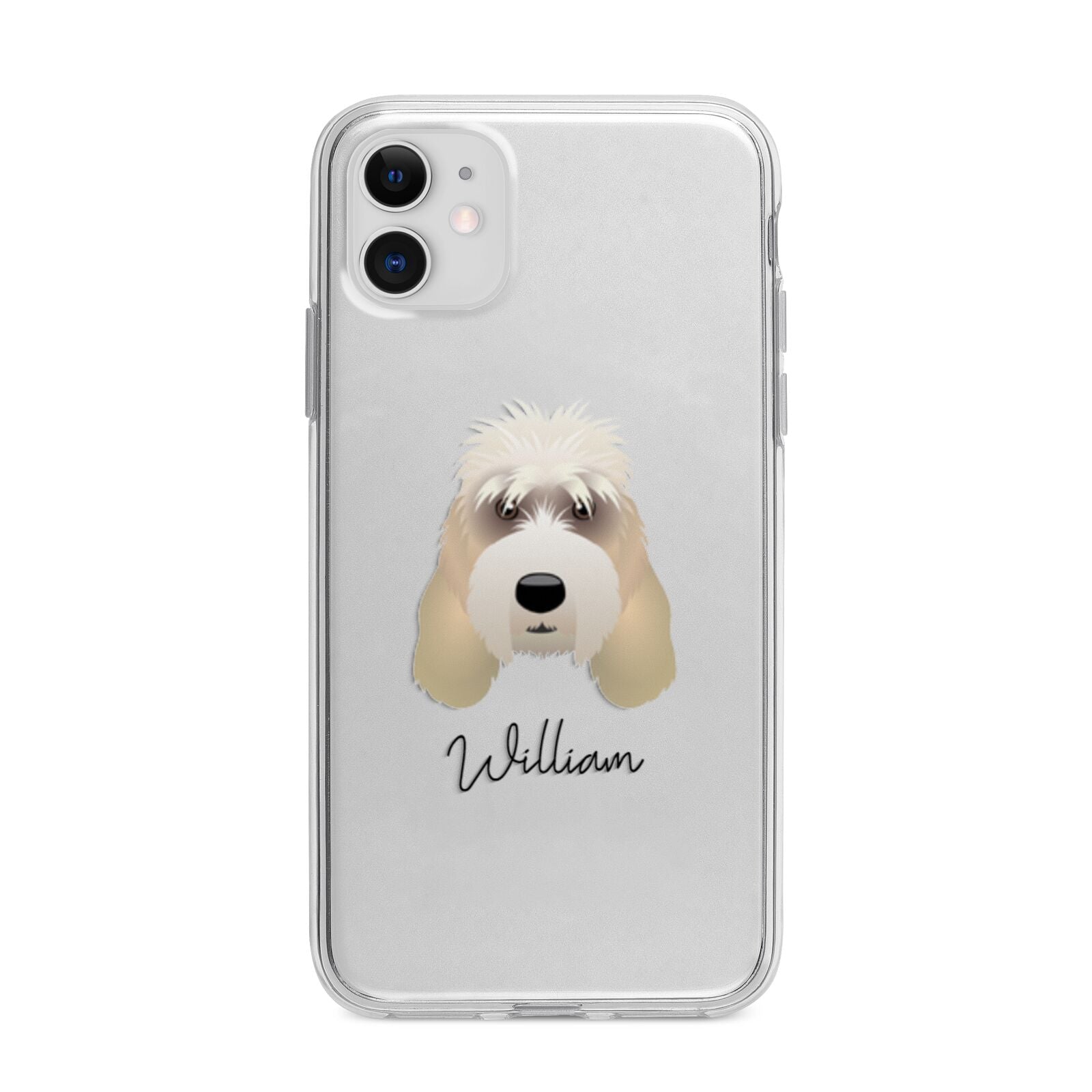 Grand Basset Griffon Vendeen Personalised Apple iPhone 11 in White with Bumper Case