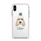 Grand Basset Griffon Vendeen Personalised Apple iPhone Xs Impact Case Pink Edge on Silver Phone