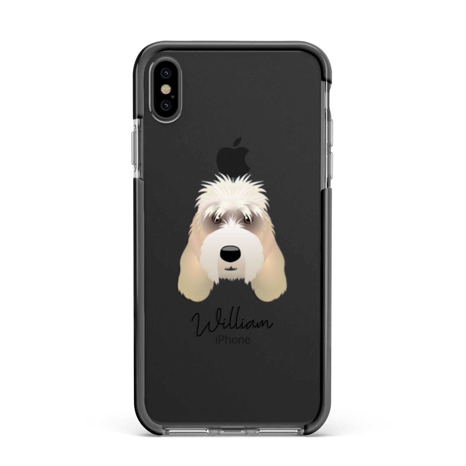 Grand Basset Griffon Vendeen Personalised Apple iPhone Xs Max Impact Case Black Edge on Black Phone