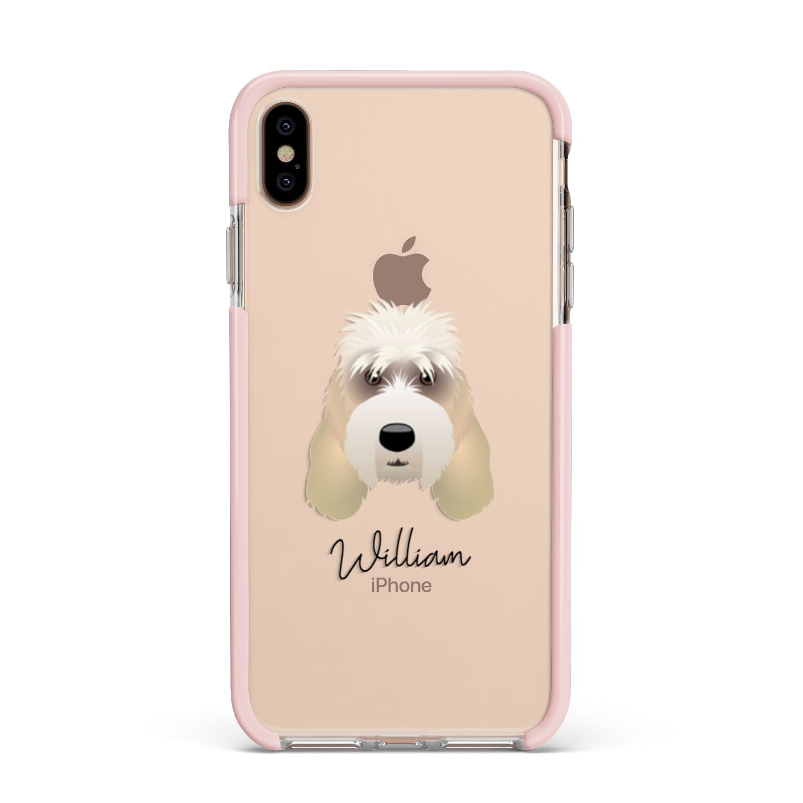 Grand Basset Griffon Vendeen Personalised Apple iPhone Xs Max Impact Case Pink Edge on Gold Phone