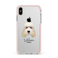 Grand Basset Griffon Vendeen Personalised Apple iPhone Xs Max Impact Case Pink Edge on Silver Phone