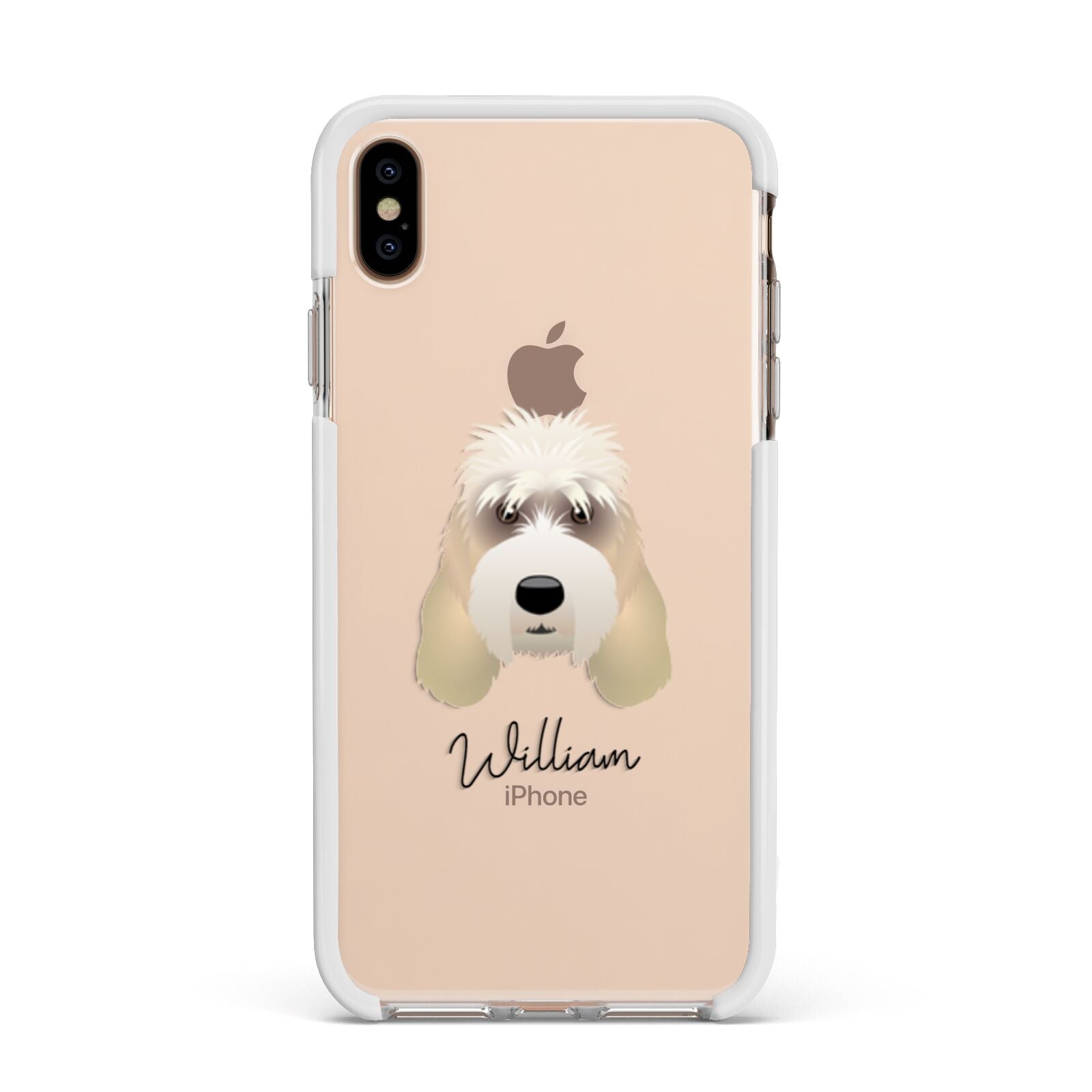 Grand Basset Griffon Vendeen Personalised Apple iPhone Xs Max Impact Case White Edge on Gold Phone