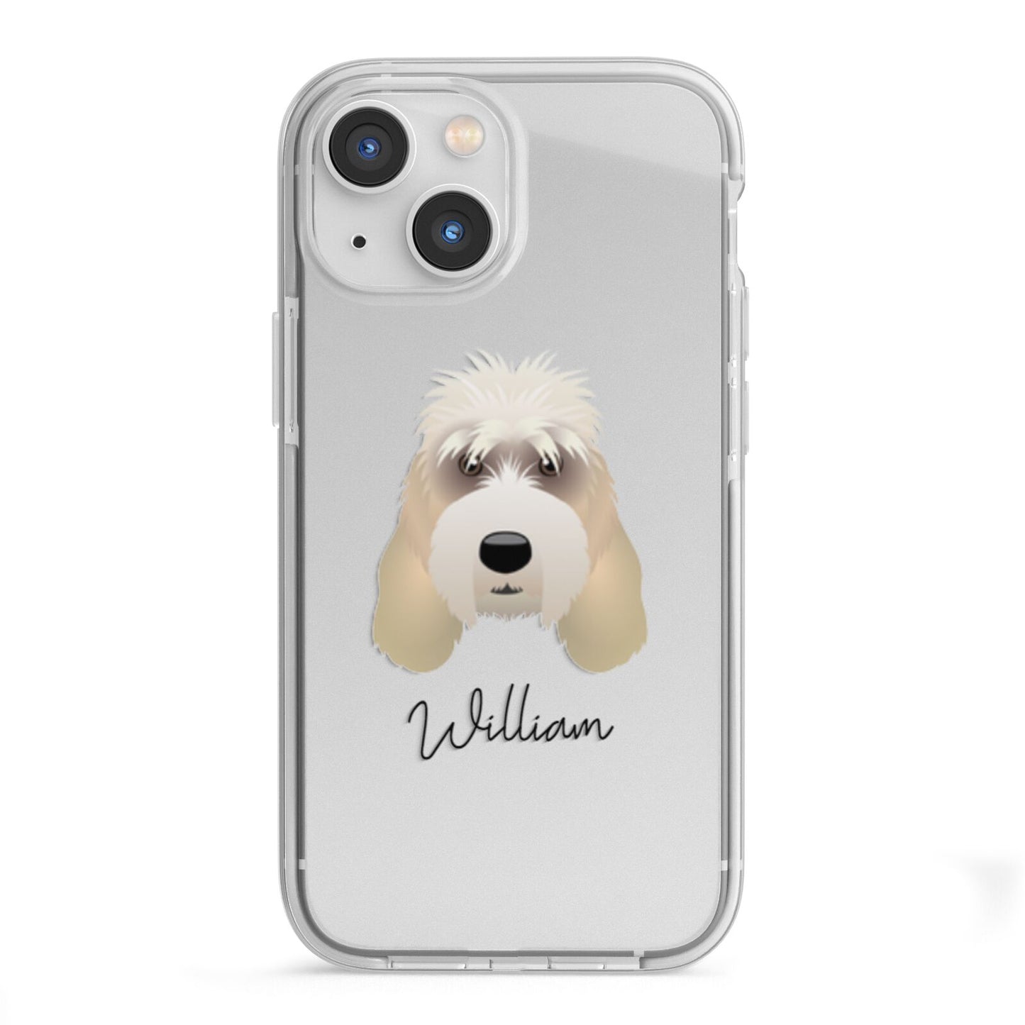 Grand Basset Griffon Vendeen Personalised iPhone 13 Mini TPU Impact Case with White Edges
