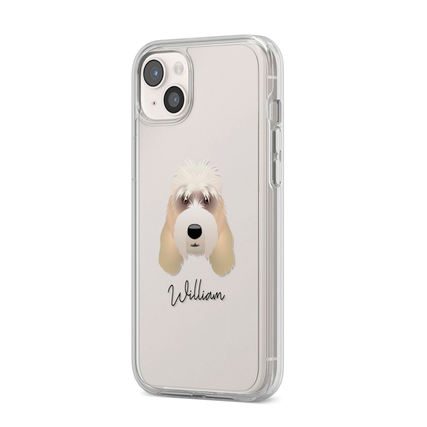 Grand Basset Griffon Vendeen Personalised iPhone 14 Plus Clear Tough Case Starlight Angled Image