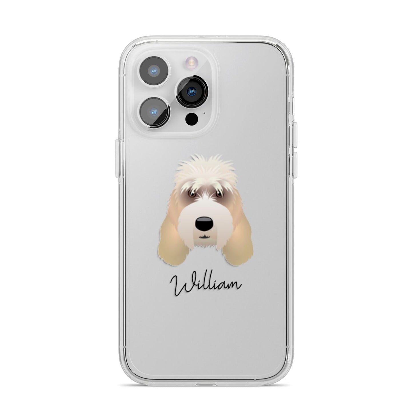 Grand Basset Griffon Vendeen Personalised iPhone 14 Pro Max Clear Tough Case Silver