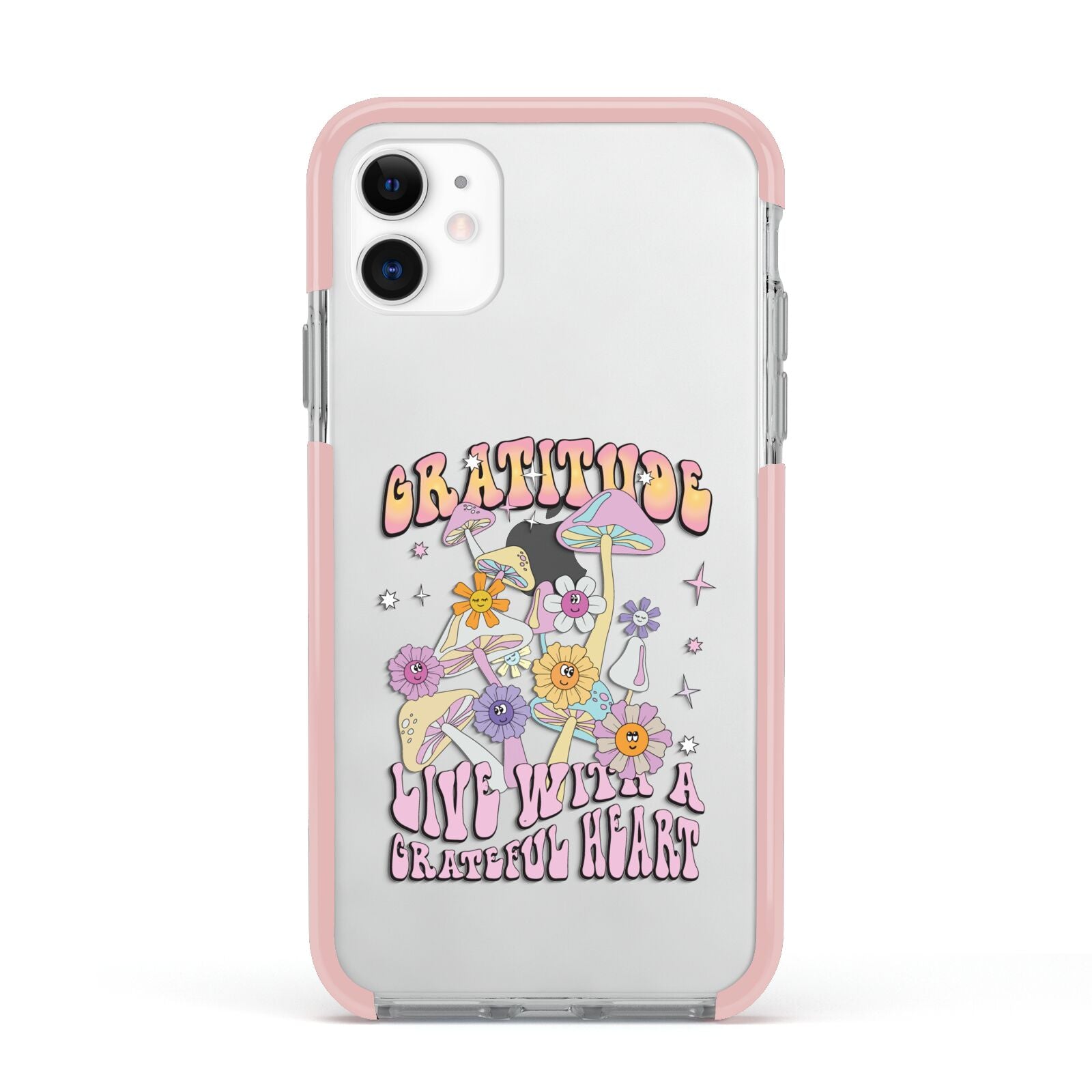 Grattitude Apple iPhone 11 in White with Pink Impact Case