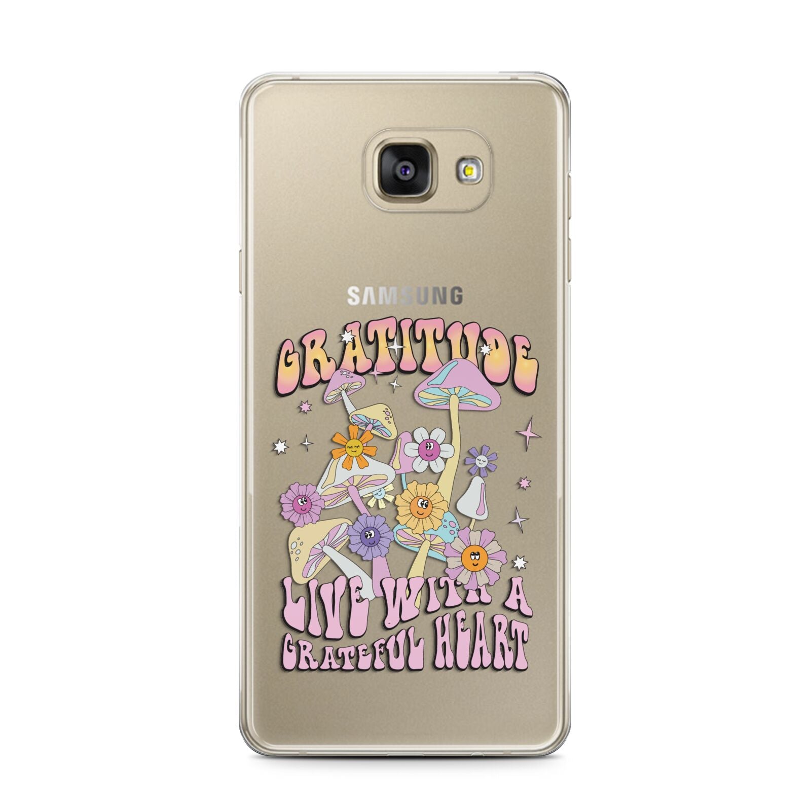 Grattitude Samsung Galaxy A7 2016 Case on gold phone