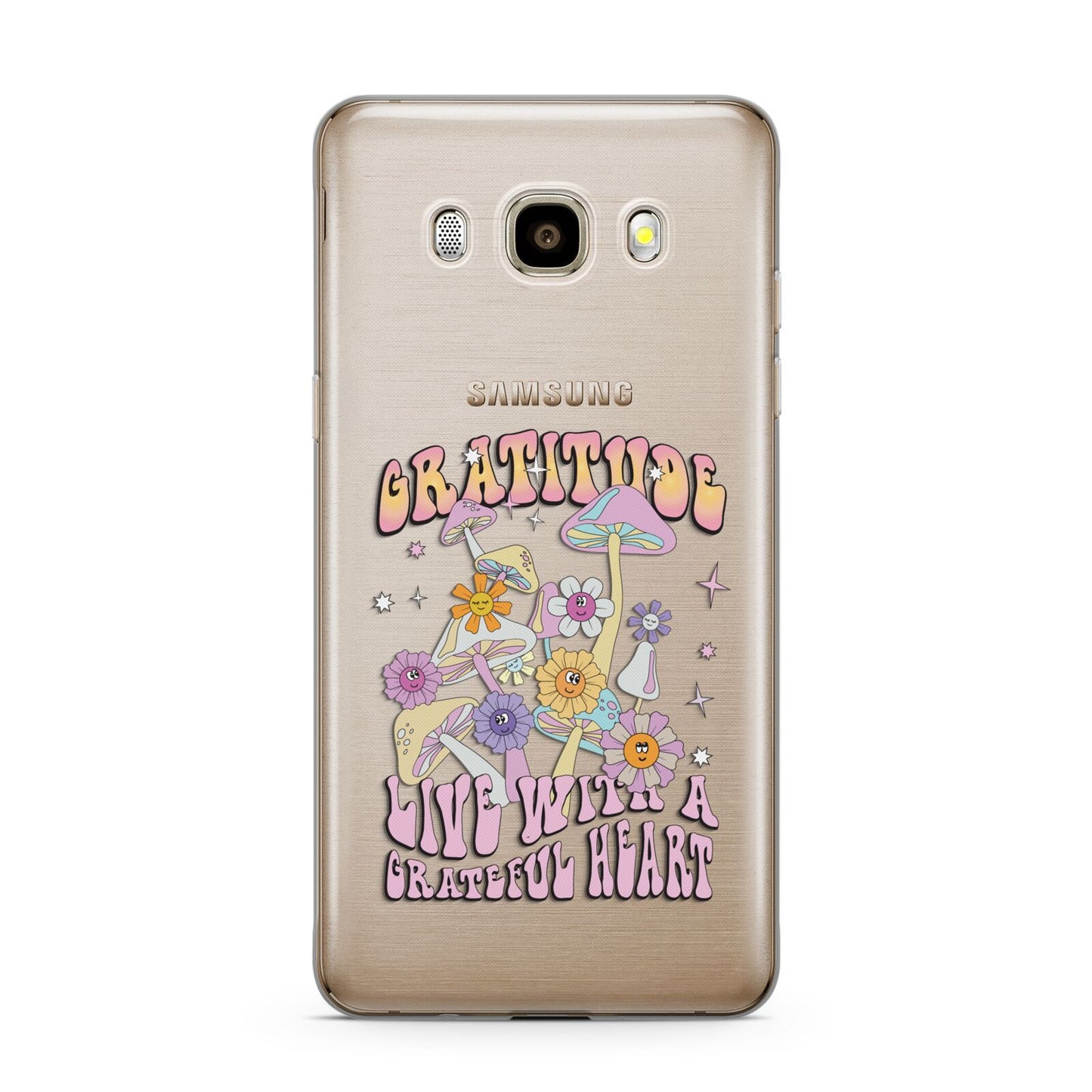 Grattitude Samsung Galaxy J7 2016 Case on gold phone