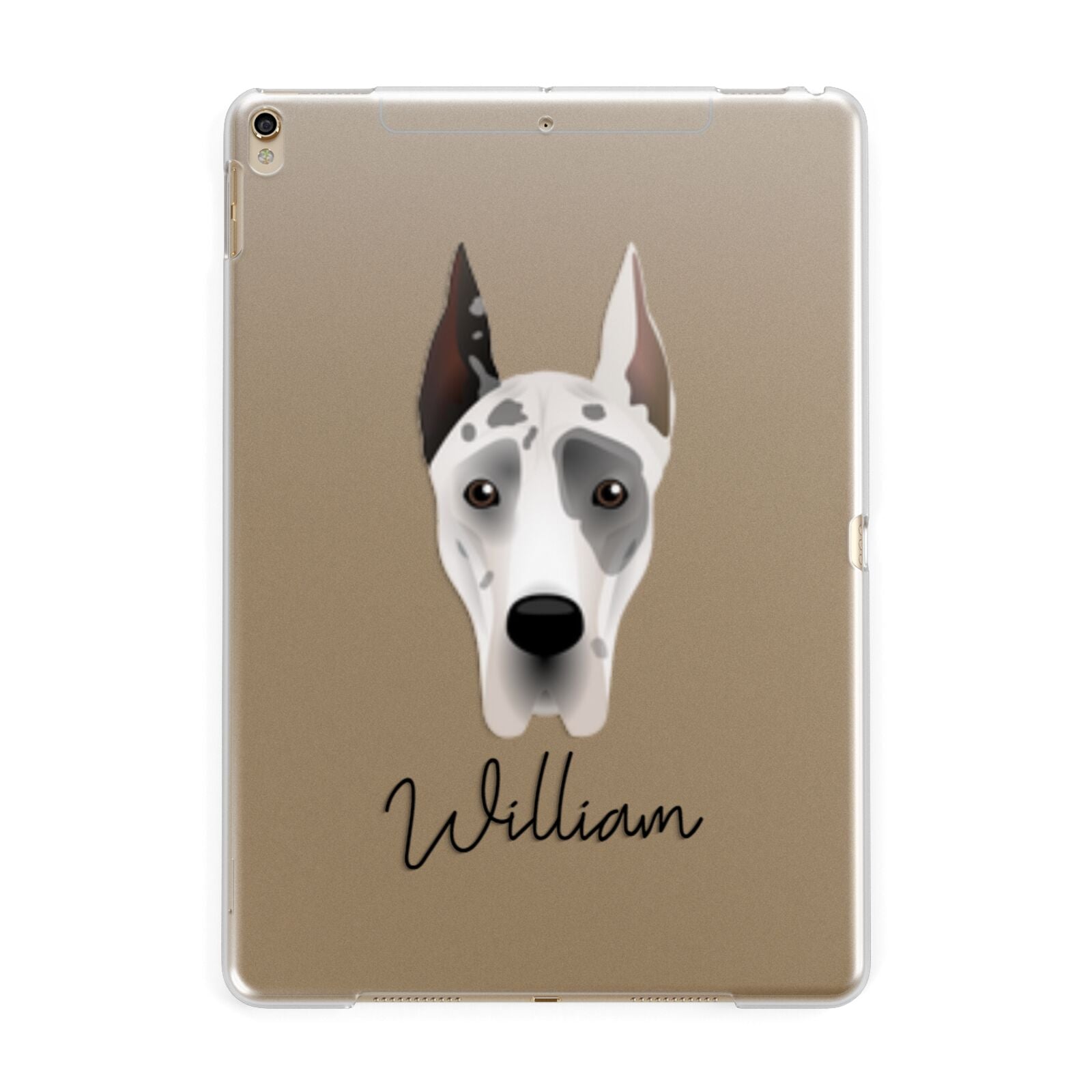 Great Dane Personalised Apple iPad Gold Case