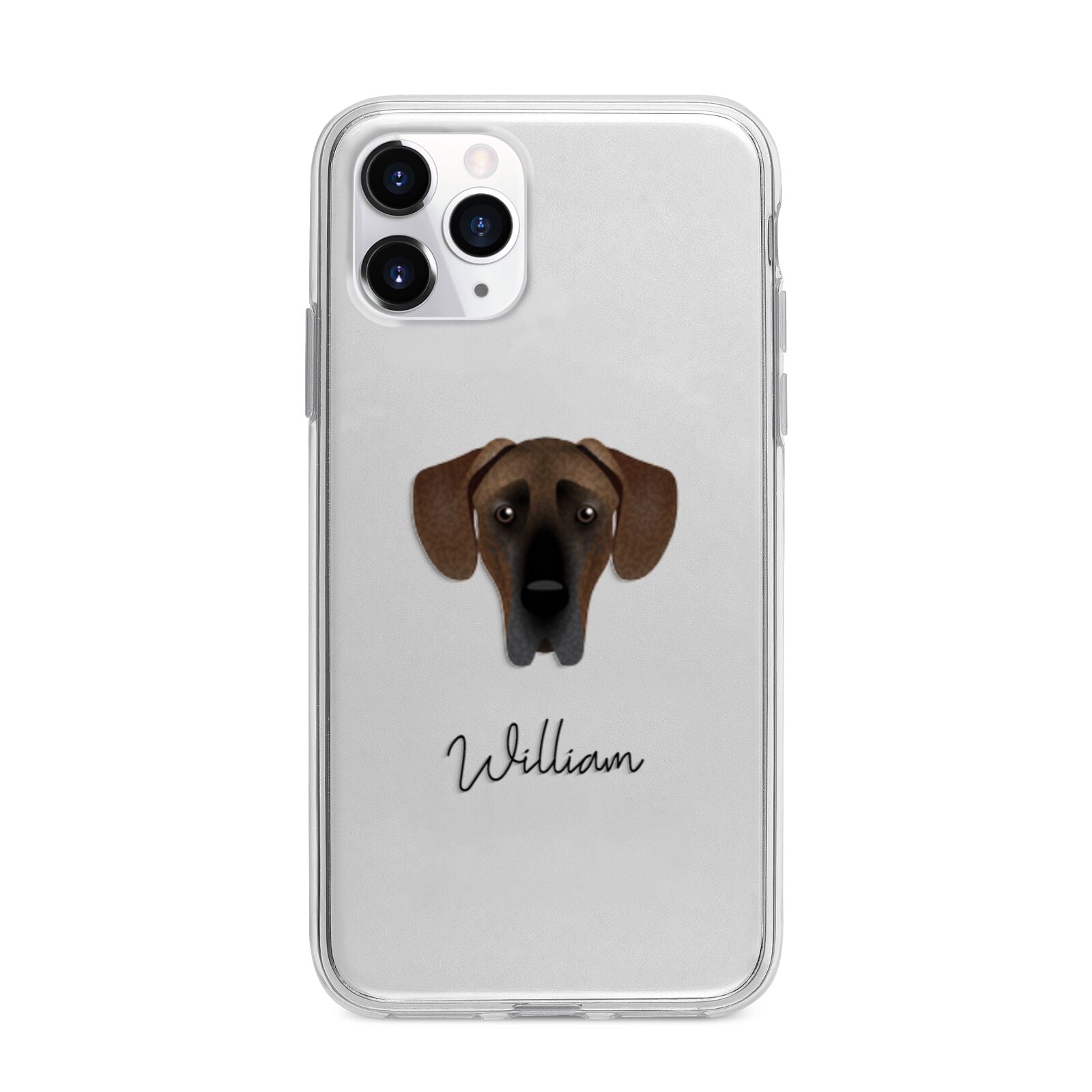 Great Dane Personalised Apple iPhone 11 Pro in Silver with Bumper Case