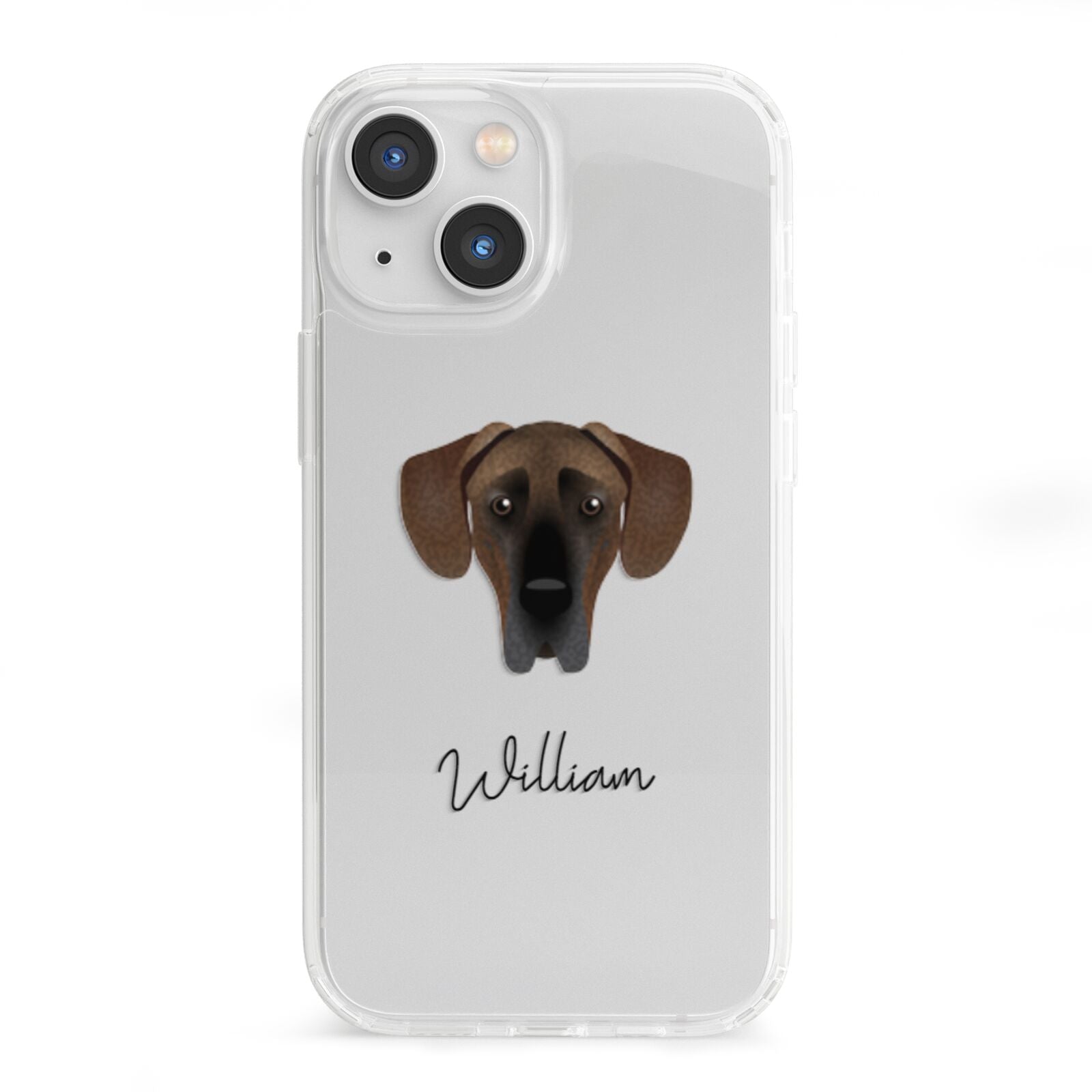 Great Dane Personalised iPhone 13 Mini Clear Bumper Case