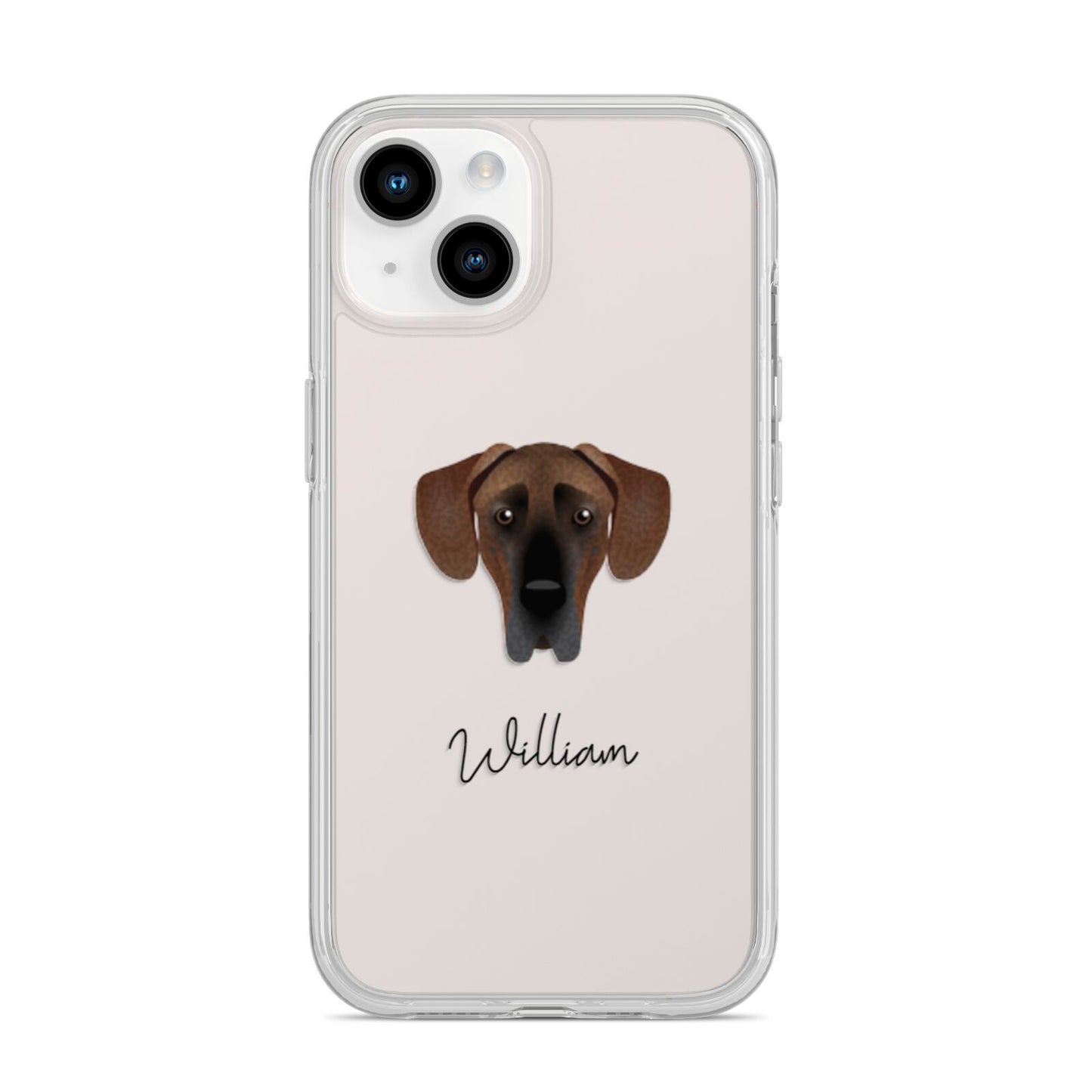 Great Dane Personalised iPhone 14 Clear Tough Case Starlight