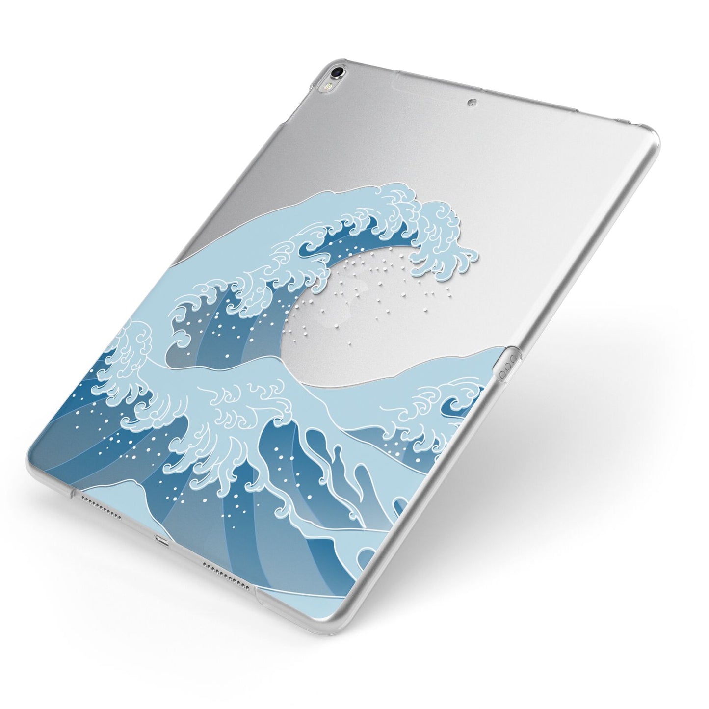 Great Wave Illustration Apple iPad Case on Silver iPad Side View