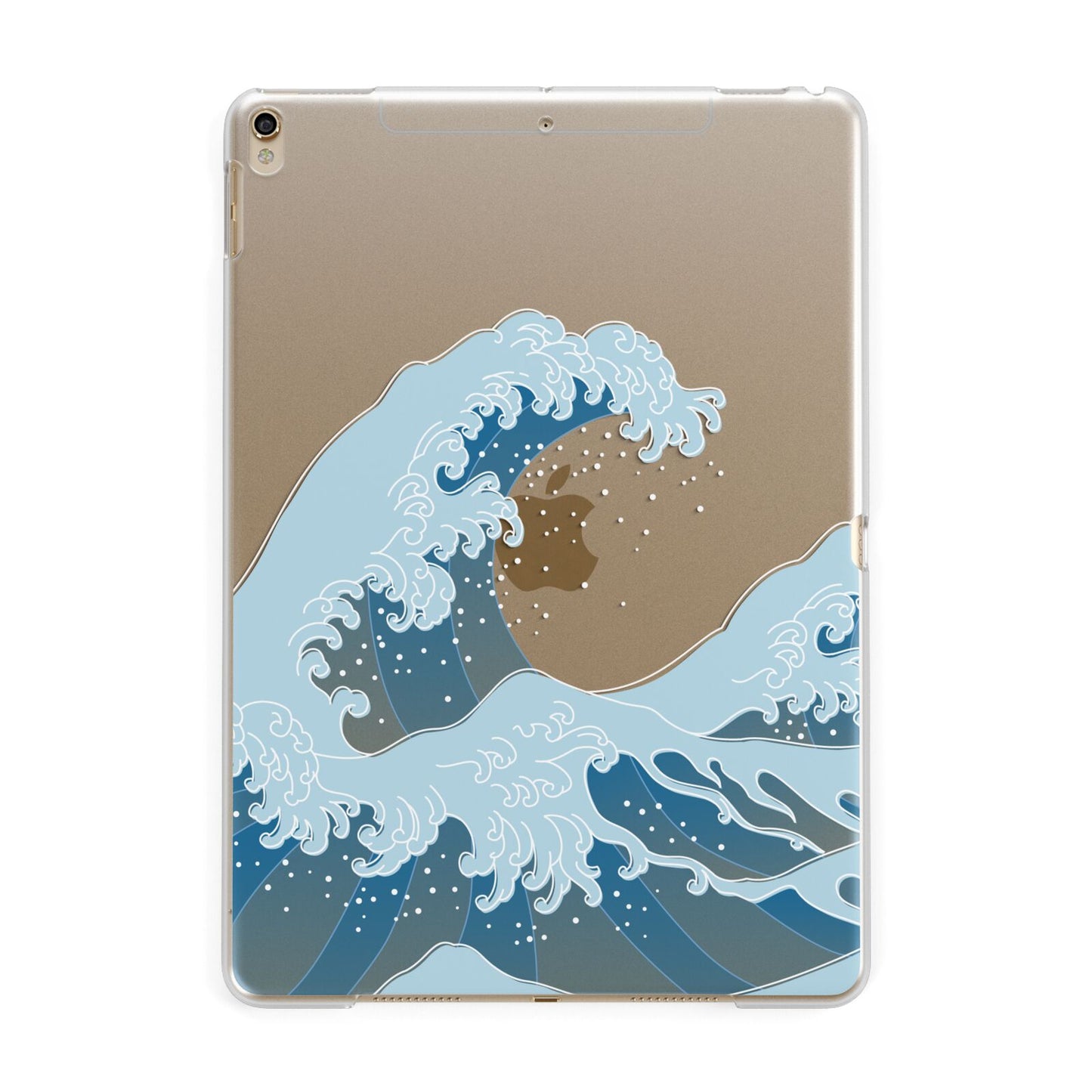 Great Wave Illustration Apple iPad Gold Case