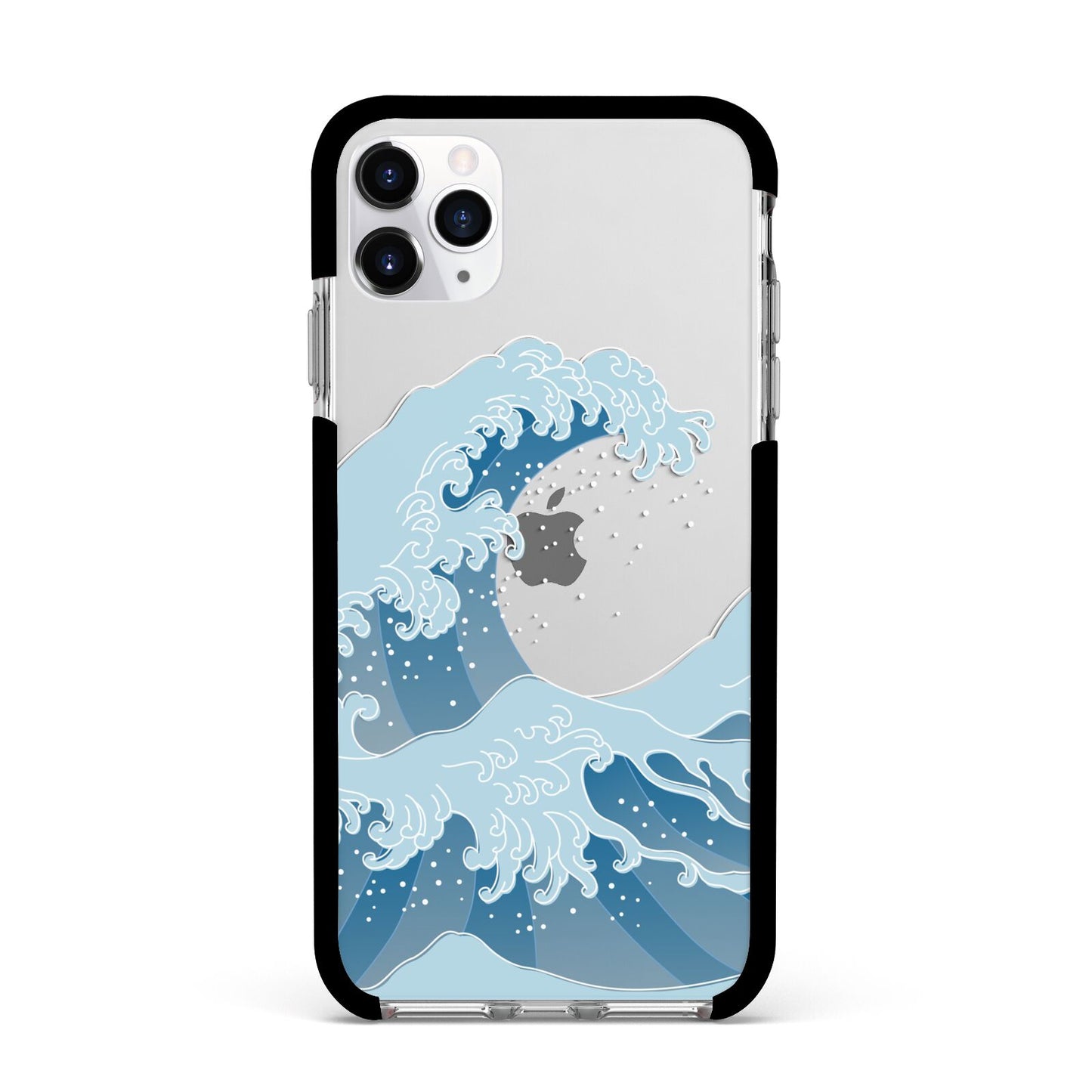 Great Wave Illustration Apple iPhone 11 Pro Max in Silver with Black Impact Case