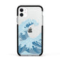 Great Wave Illustration Apple iPhone 11 in White with Black Impact Case