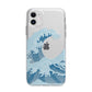 Great Wave Illustration Apple iPhone 11 in White with Bumper Case