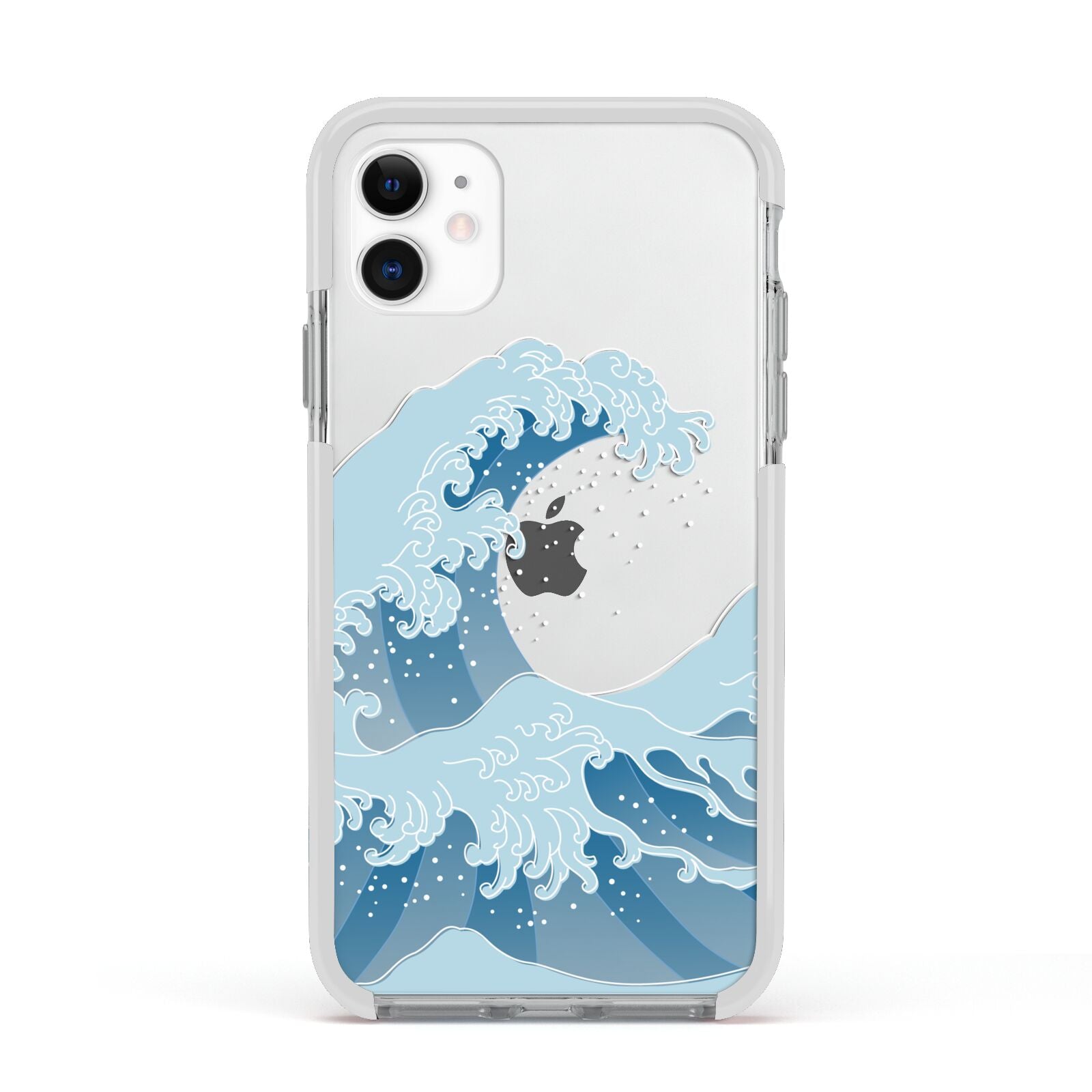 Great Wave Illustration Apple iPhone 11 in White with White Impact Case