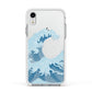 Great Wave Illustration Apple iPhone XR Impact Case White Edge on Silver Phone