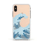 Great Wave Illustration Apple iPhone Xs Impact Case White Edge on Gold Phone