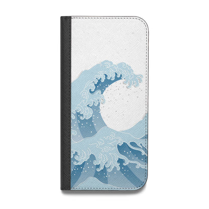 Great Wave Illustration Vegan Leather Flip Samsung Case