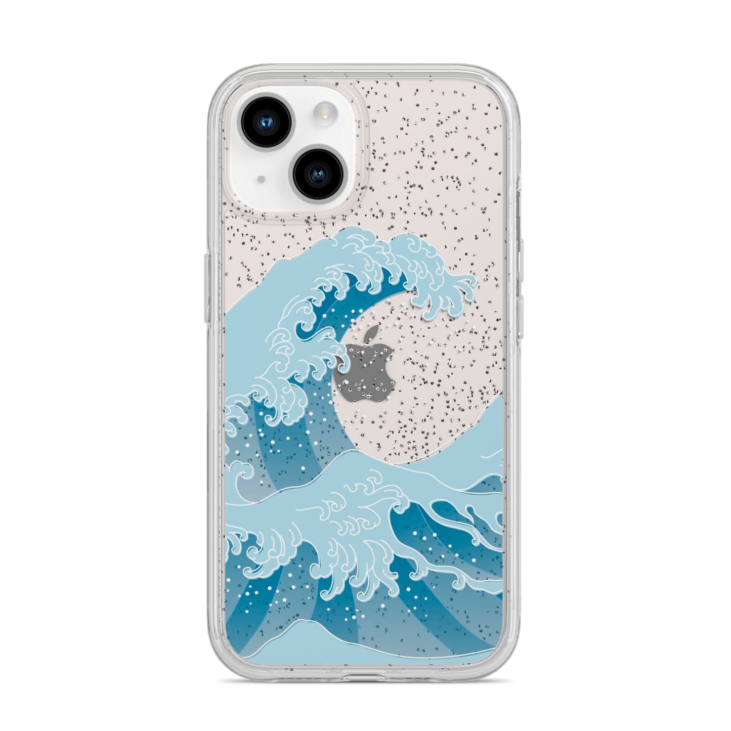 Great Wave Illustration iPhone 14 Glitter Tough Case Starlight