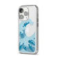Great Wave Illustration iPhone 14 Pro Clear Tough Case Silver Angled Image