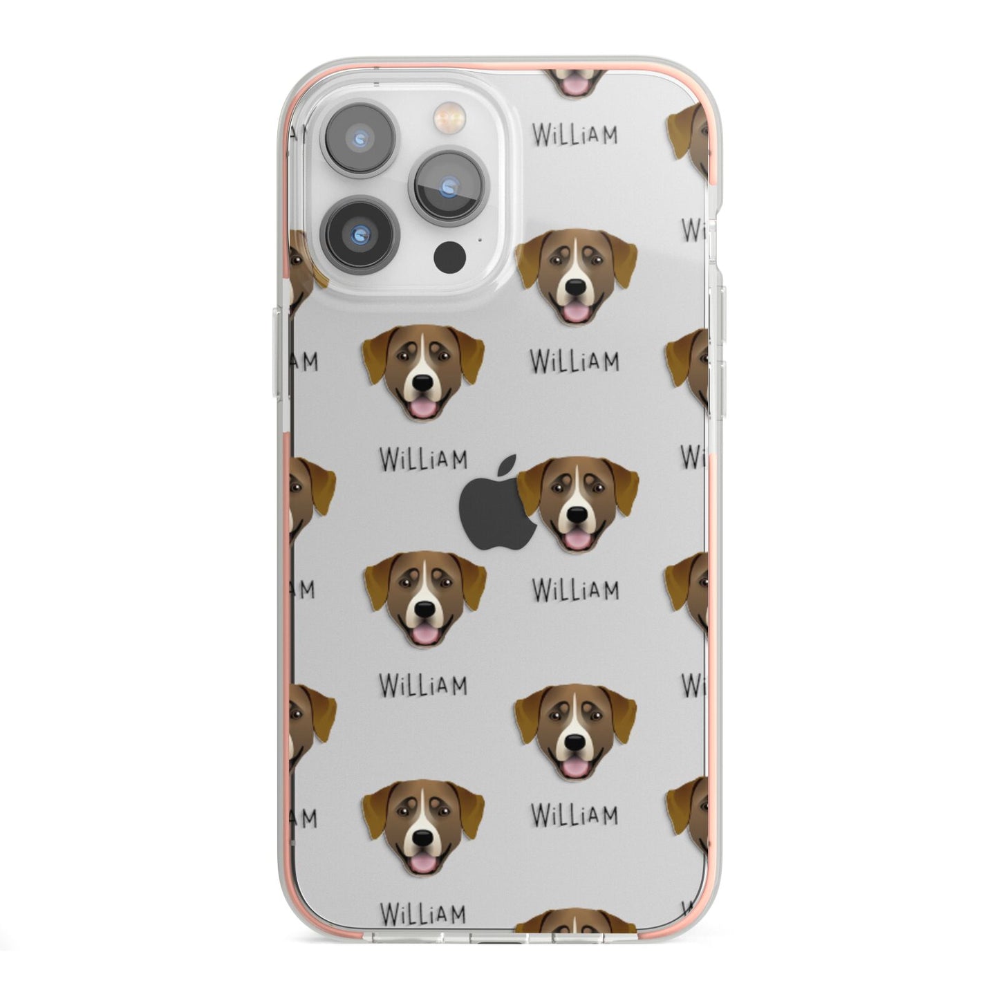 Greater Swiss Mountain Dog Icon with Name iPhone 13 Pro Max TPU Impact Case with Pink Edges