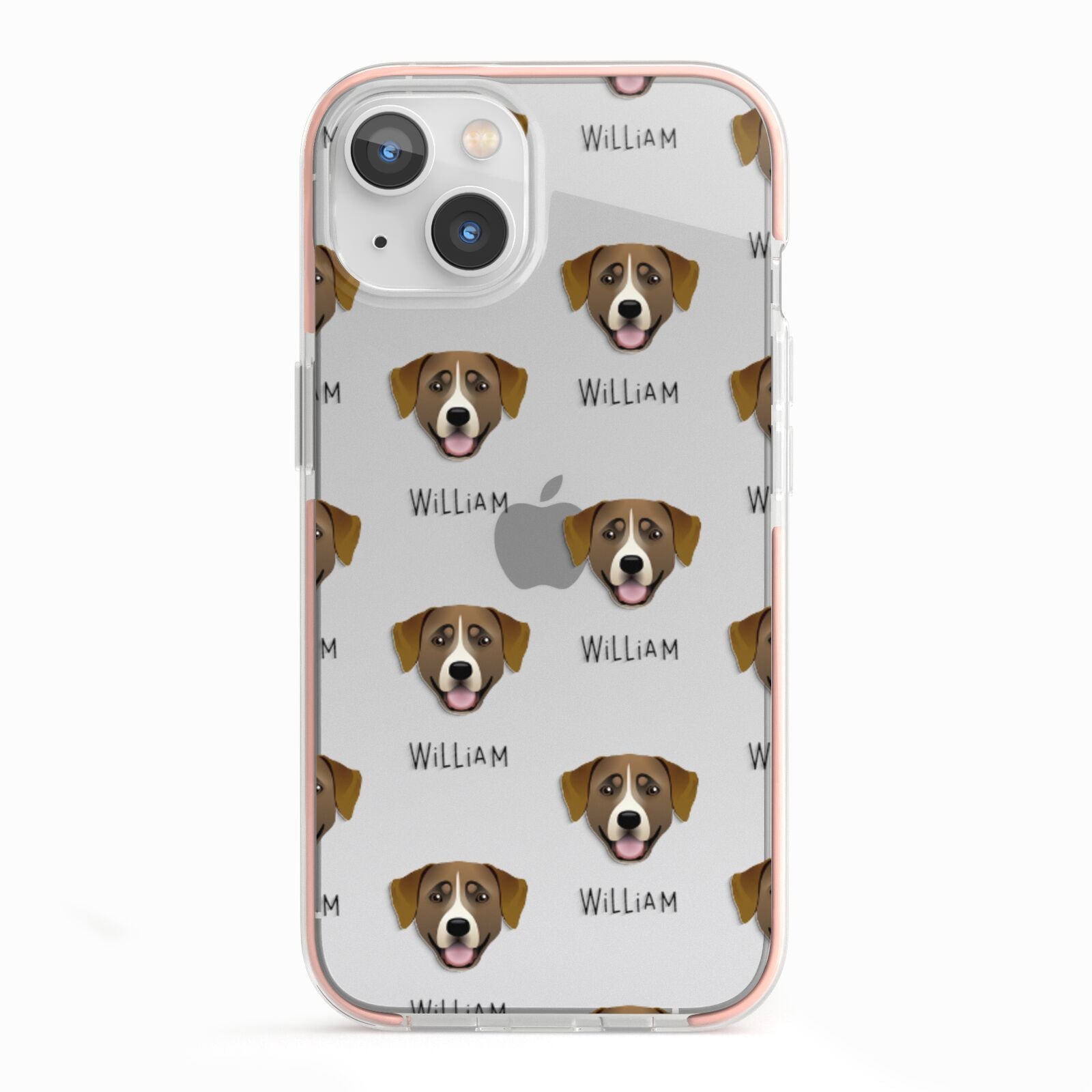 Greater Swiss Mountain Dog Icon with Name iPhone 13 TPU Impact Case with Pink Edges