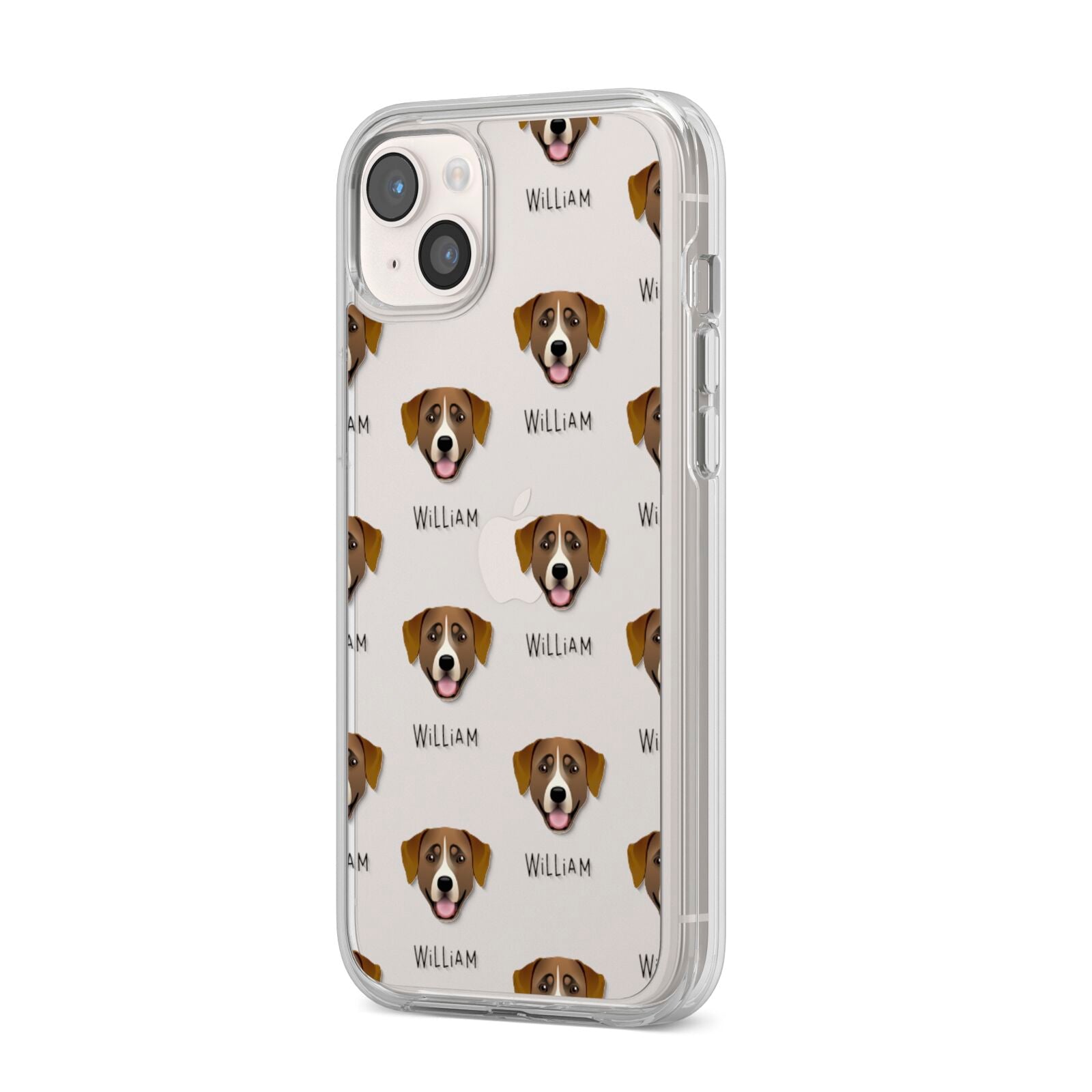 Greater Swiss Mountain Dog Icon with Name iPhone 14 Plus Clear Tough Case Starlight Angled Image