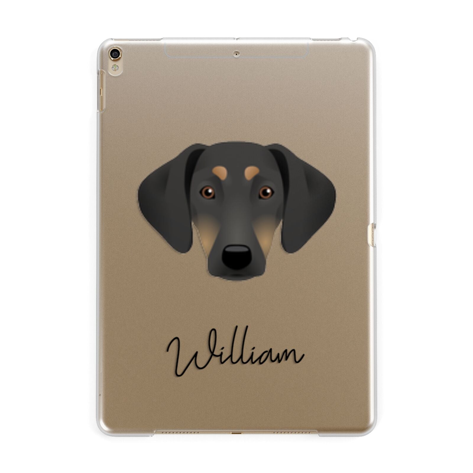 Greek Harehound Personalised Apple iPad Gold Case