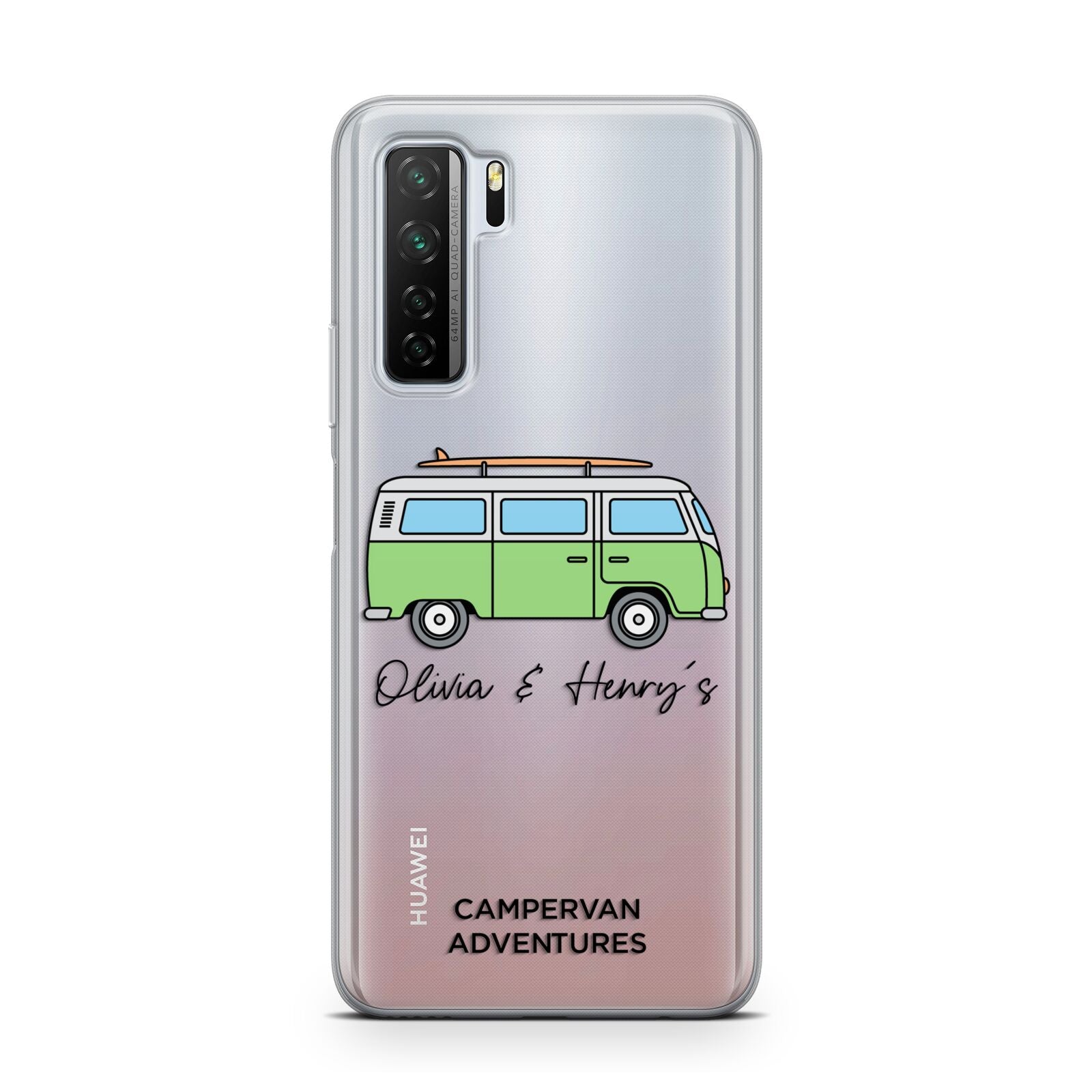 Green Bespoke Campervan Adventures Huawei P40 Lite 5G Phone Case