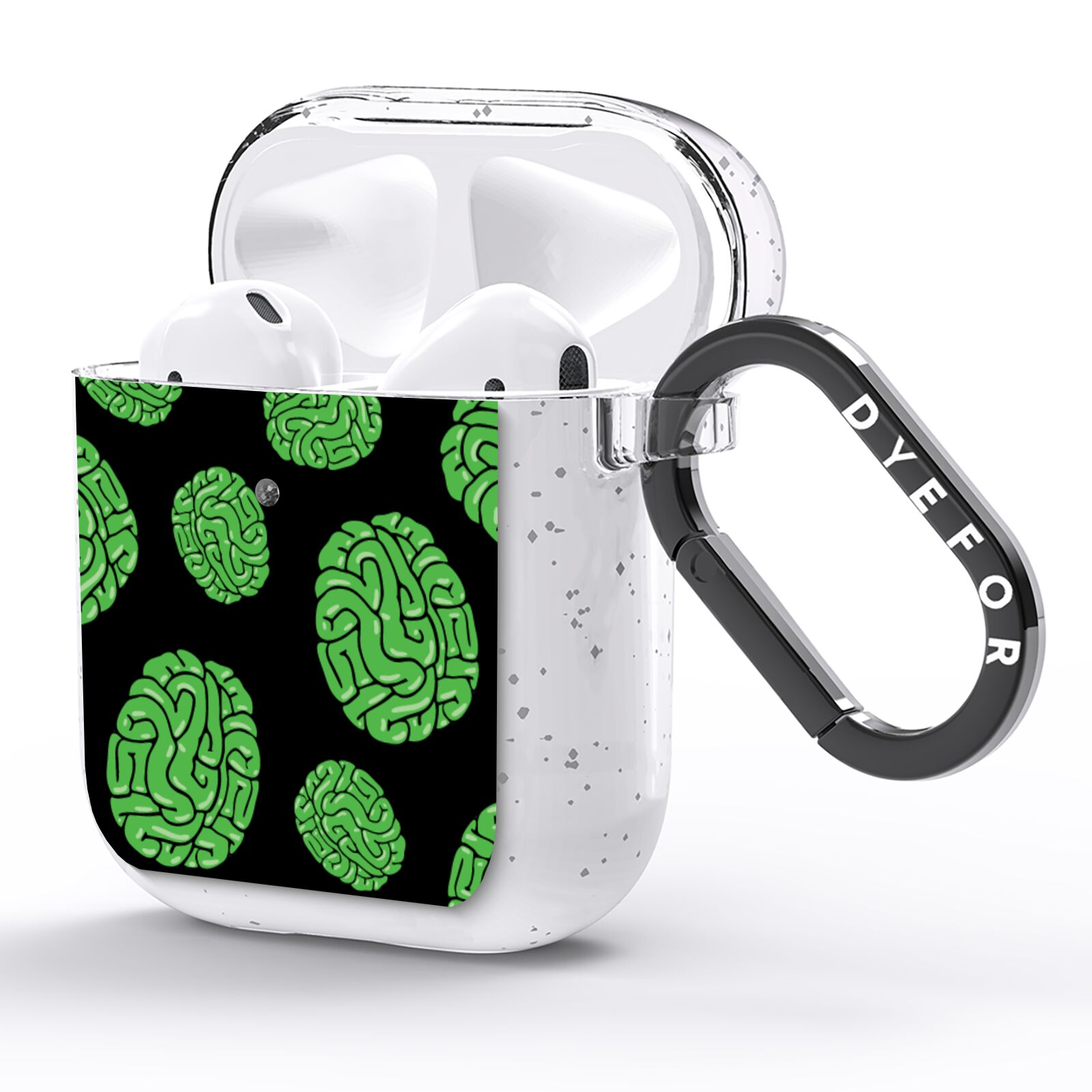 Green Brains AirPods Glitter Case Side Image