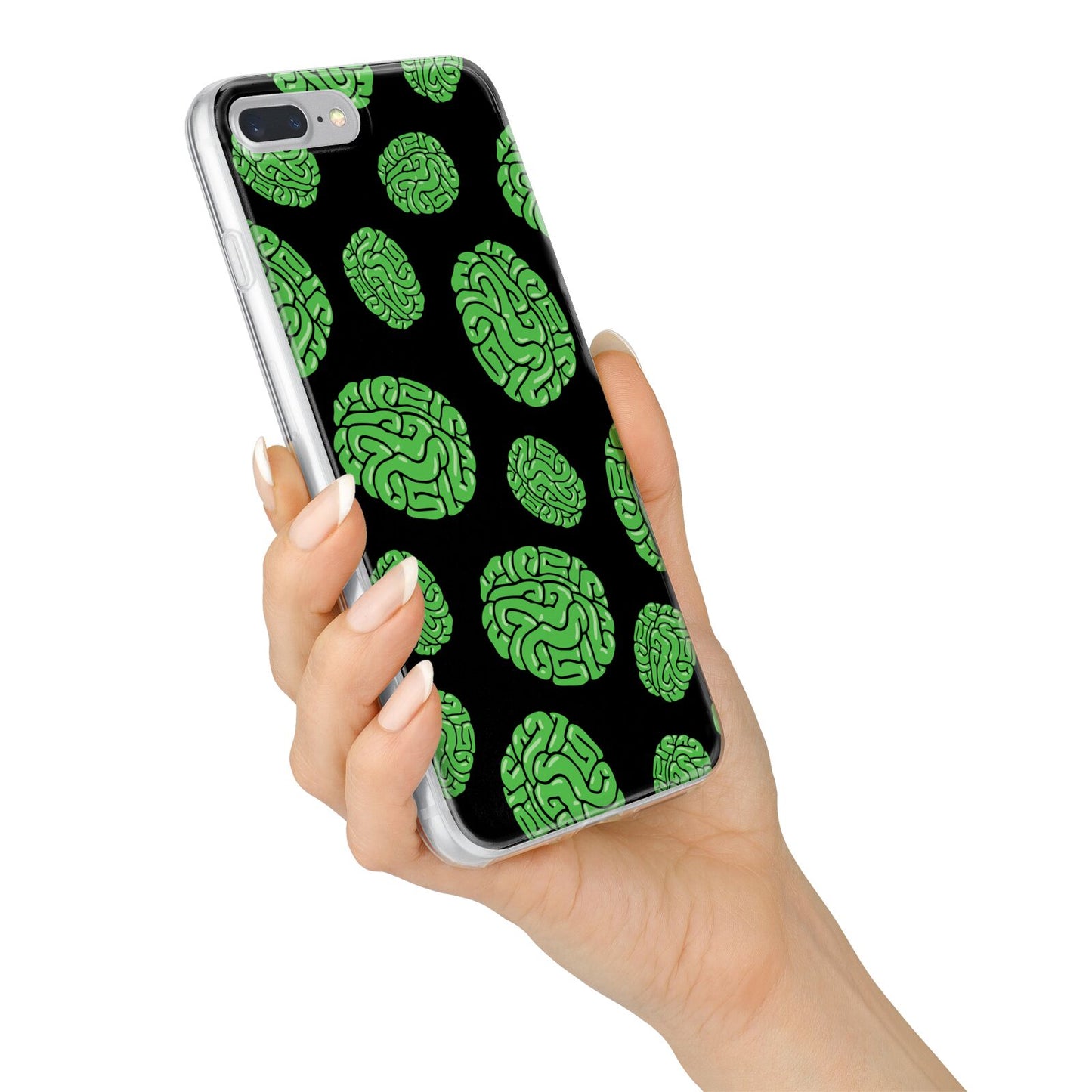 Green Brains iPhone 7 Plus Bumper Case on Silver iPhone Alternative Image