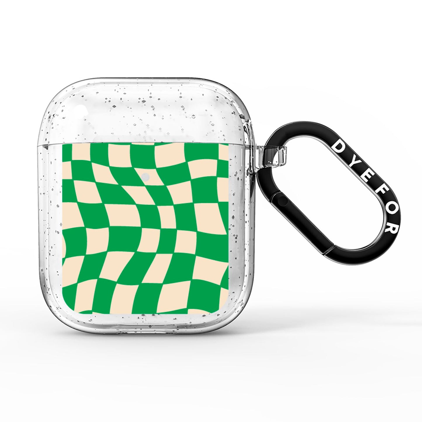 Green Check AirPods Glitter Case