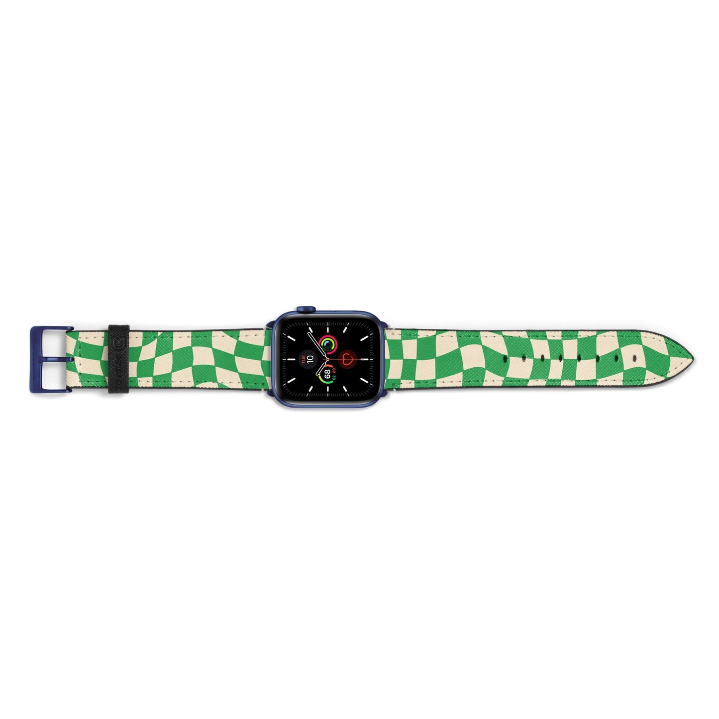 Green Check Apple Watch Strap Landscape Image Blue Hardware