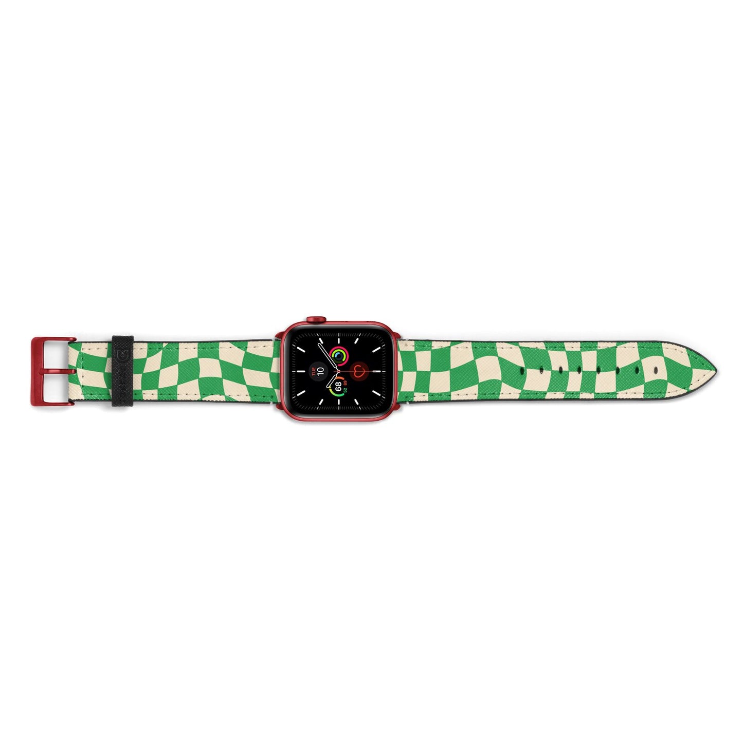 Green Check Apple Watch Strap Landscape Image Red Hardware