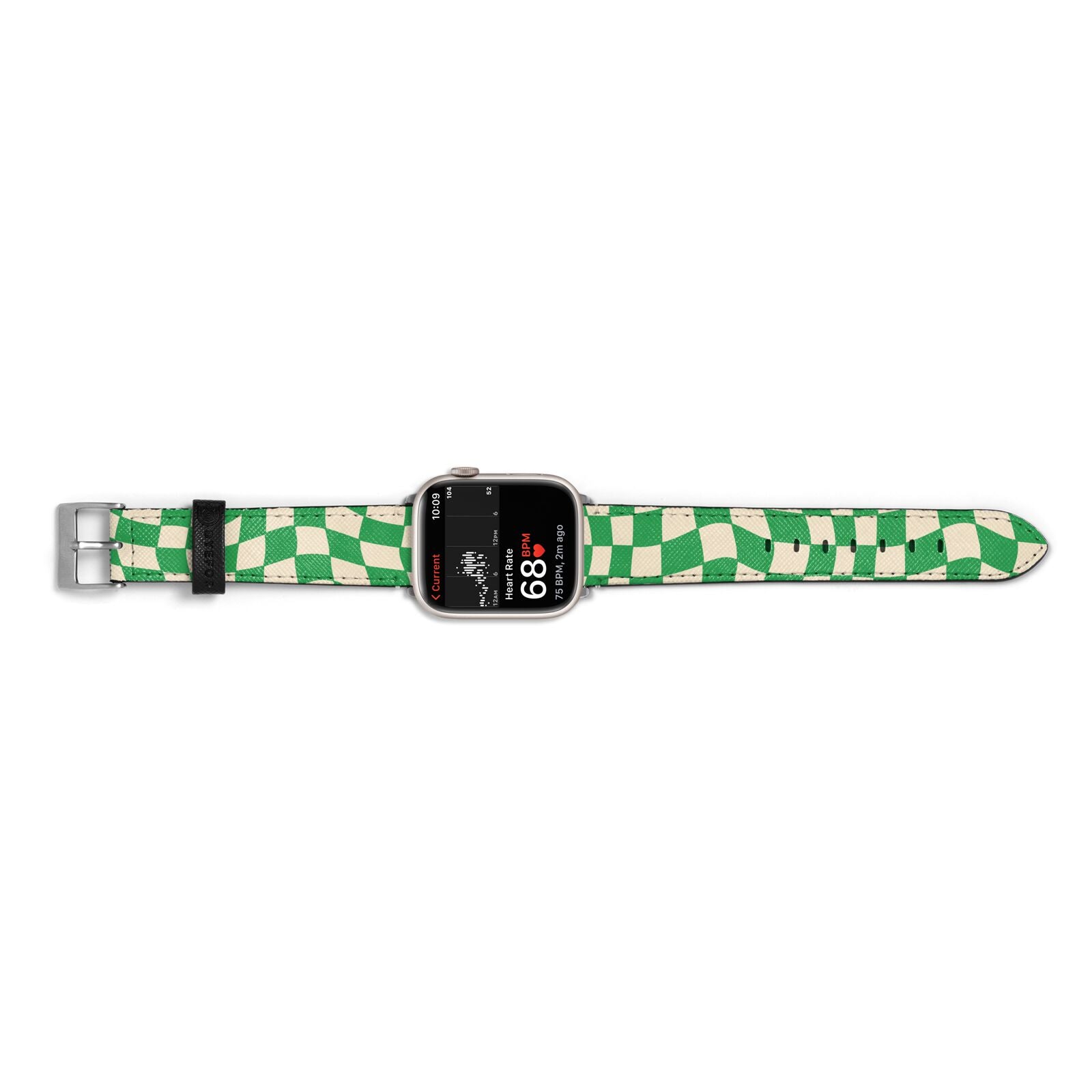 Green Check Apple Watch Strap Size 38mm Landscape Image Silver Hardware