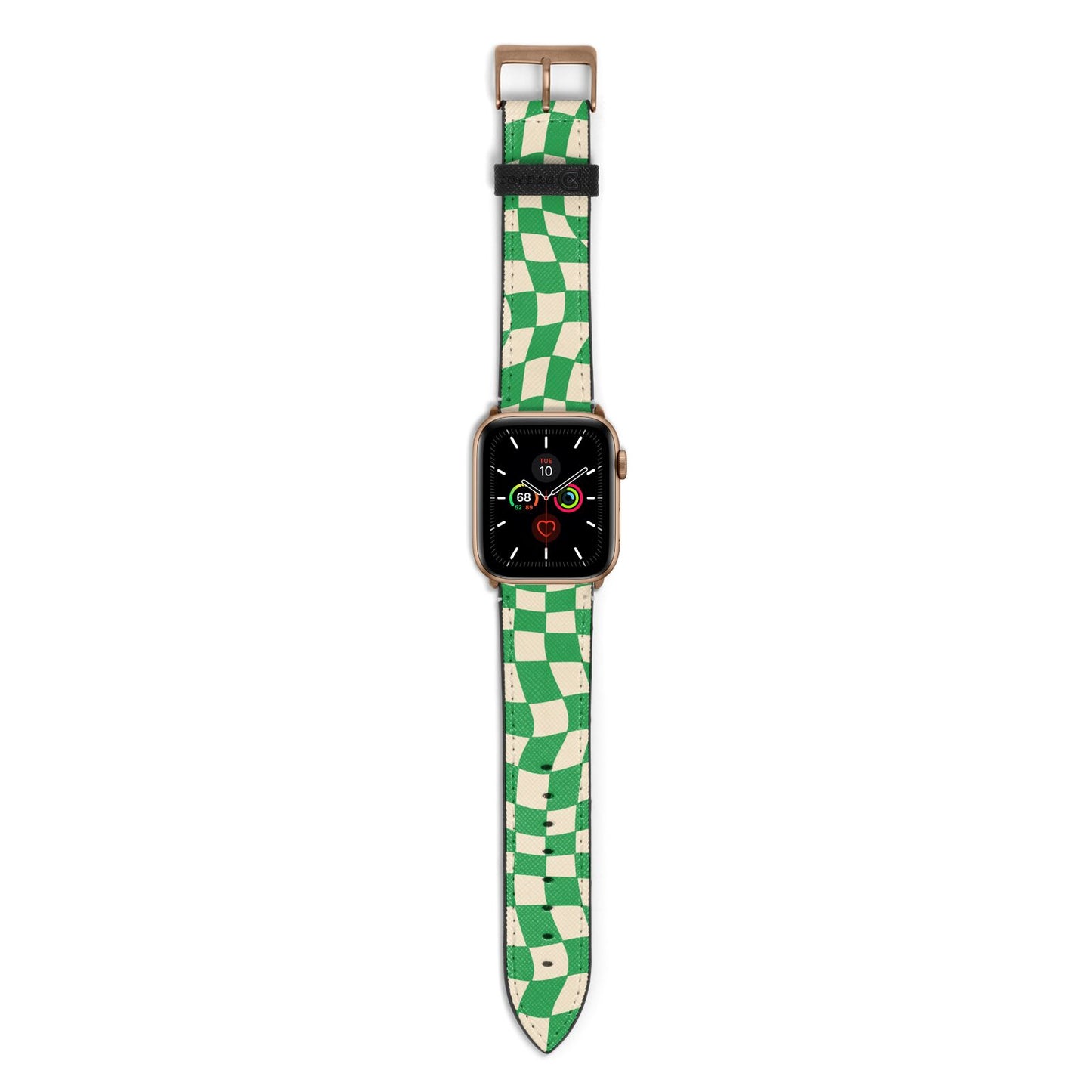 Green Check Apple Watch Strap with Gold Hardware