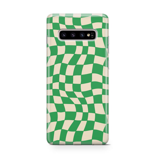 Green Check Protective Samsung Galaxy Case