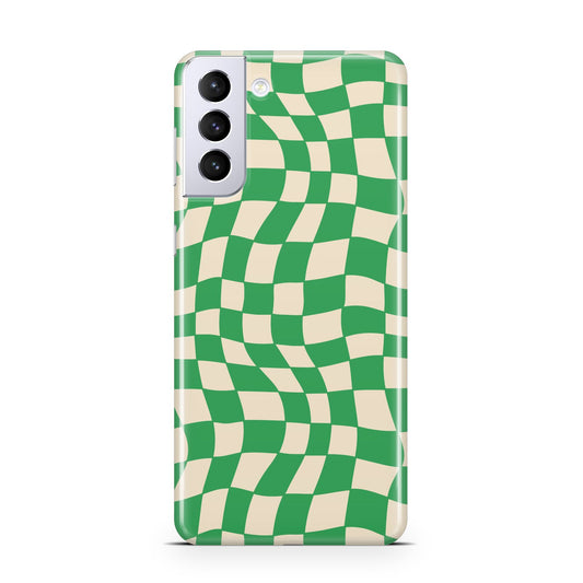 Green Check Samsung S21 Plus Phone Case