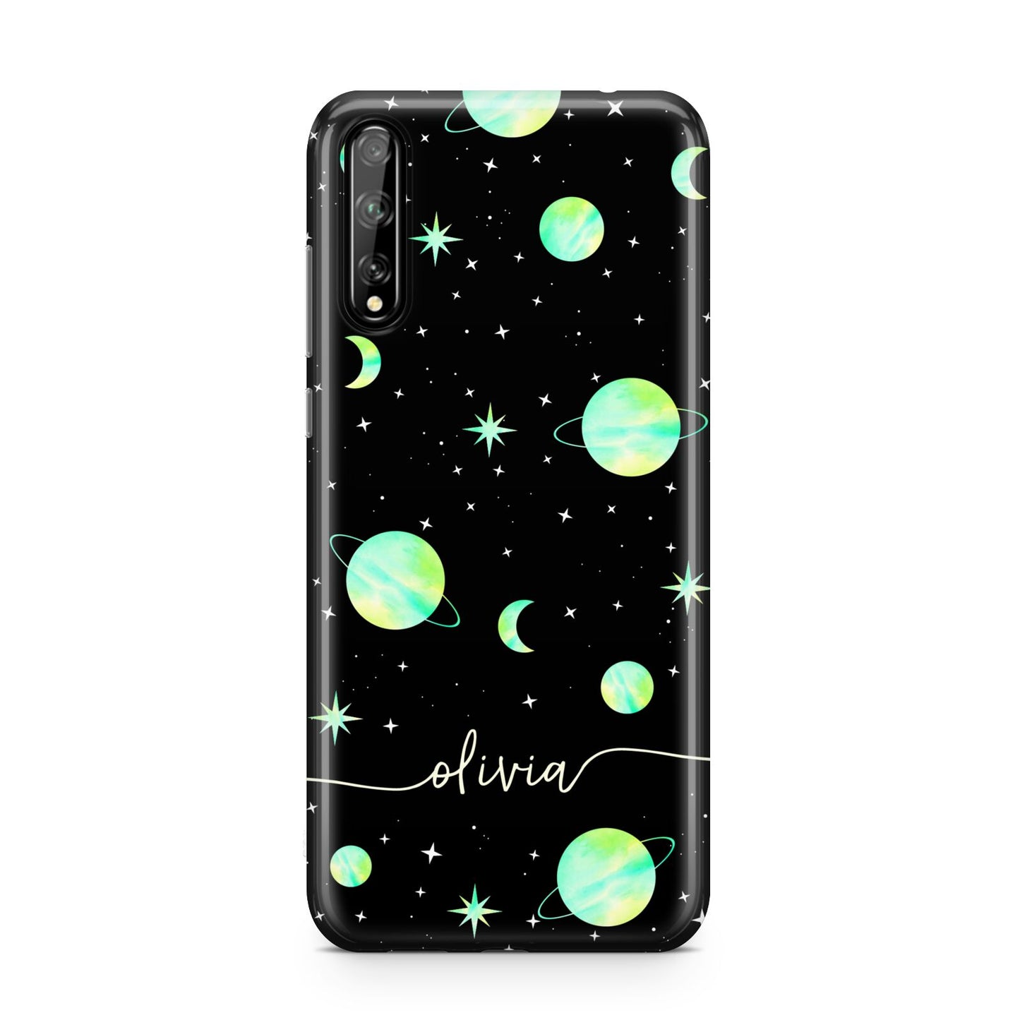 Green Galaxy Personalised Name Huawei Enjoy 10s Phone Case