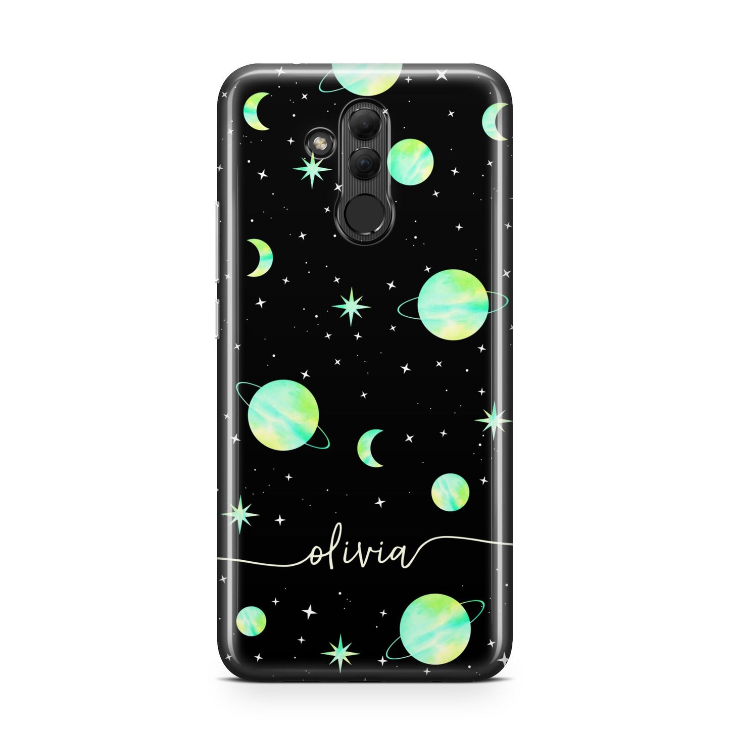 Green Galaxy Personalised Name Huawei Mate 20 Lite