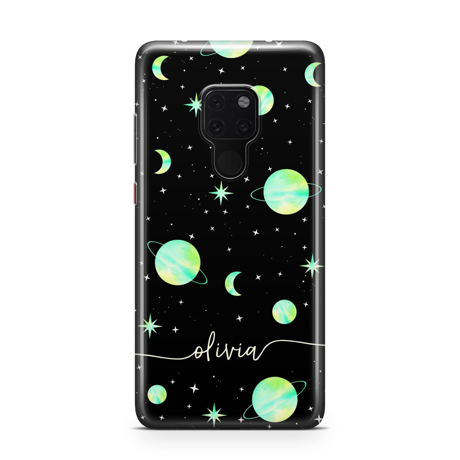 Green Galaxy Personalised Name Huawei Mate 20 Phone Case